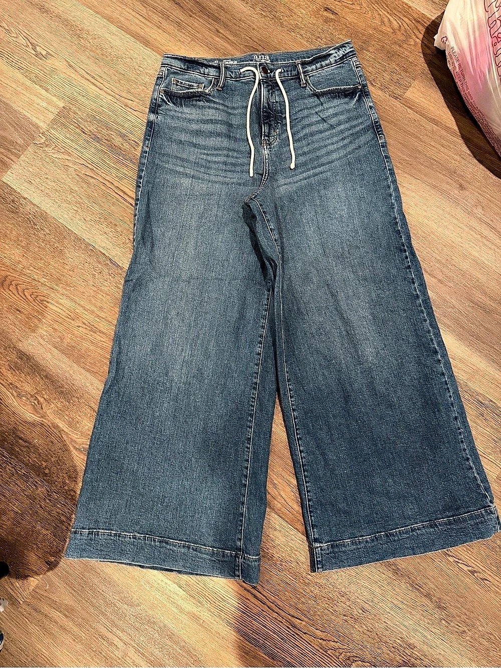 a.n.a Low-Rise Super Wide Leg Jeans Blue Waist 12